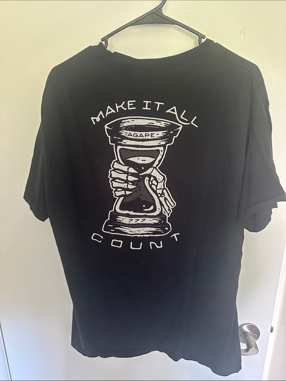 Agape Black Graphic Crew Neck T-Shirt - Men's